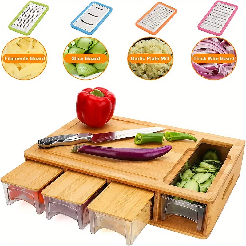 Multifunctional Bamboo Cutting Board