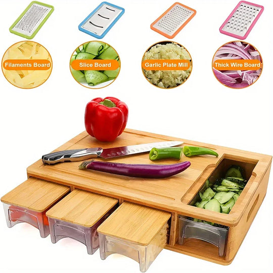 Multifunctional Bamboo Cutting Board