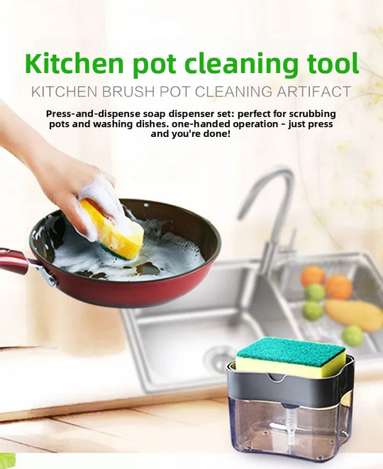 Soap Dispenser With Pot Scrubber