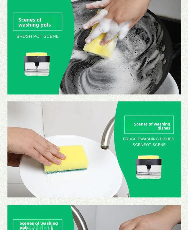 Soap Dispenser With Pot Scrubber