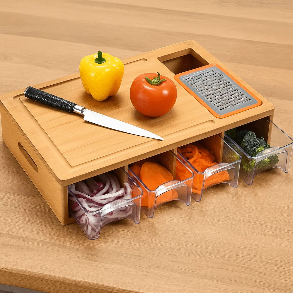 Multifunctional Bamboo Cutting Board