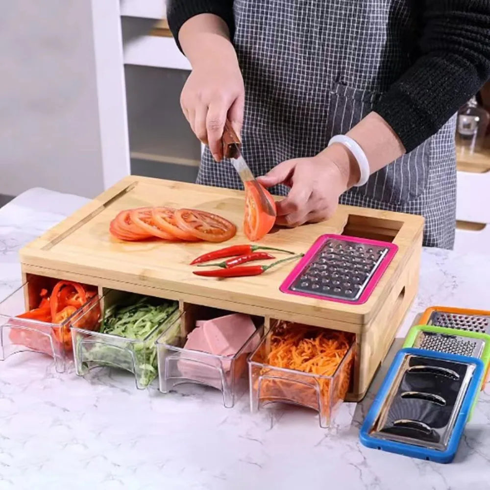 Multifunctional Bamboo Cutting Board