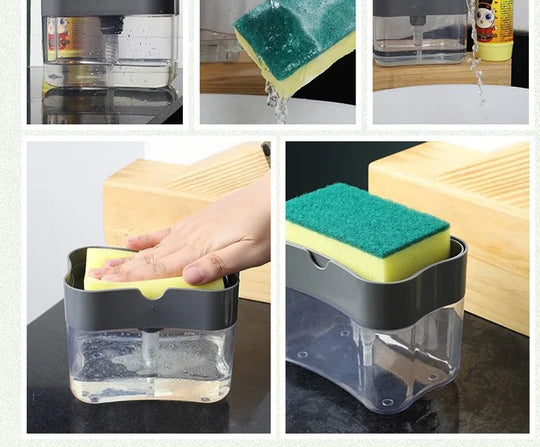 Soap Dispenser With Pot Scrubber